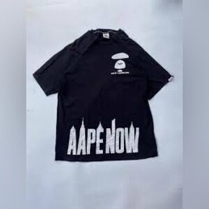AAPE by A Bathing Ape "AAPE NOW" Graphic Black & White  T-shirt Size: Medium
